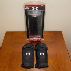 Under Armour Heat Gear Contain Soccer Shin Guards- Black- Large *NEW IN BOX*